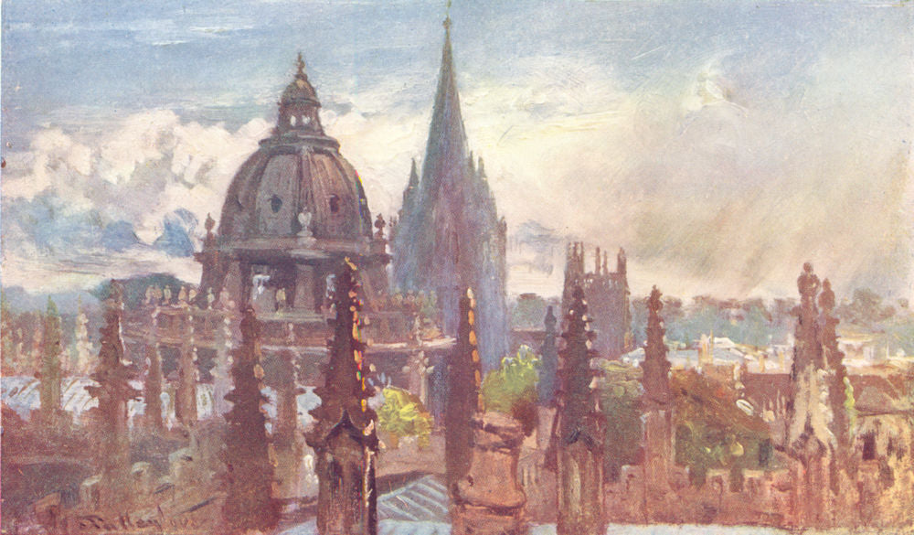 OXFORD. Oxford, from the Sheldonian Theatre 1903 old antique print picture